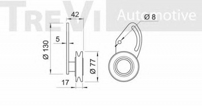 TREVI AUTOMOTIVE ta1104 -  Натяжной ролик, клиновой ремень